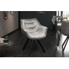 Chaise de salle à manger design gris velours COMFORTI