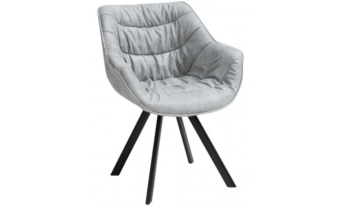 Chaise de salle à manger design gris clair microfibre COMFORTI