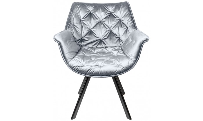Chaise de salle à manger design gris clair velvet COMFORTI-2