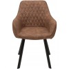 Chaise de salle à manger design brun microfibre INTERLUX