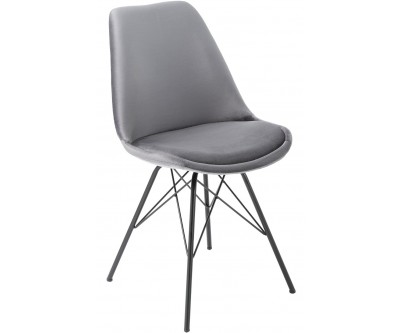 Chaise de salle à manger design scandinavia Retro  velours gris silver MODILUX