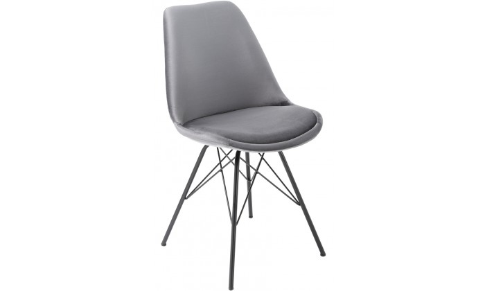 Chaise de salle à manger design scandinavia Retro  velours gris silver MODILUX