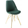 Chaise de salle à manger design scandinavia  velours vert foncé pieds gold  MODILUX