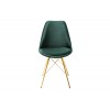 Chaise de salle à manger design scandinavia  velours vert foncé pieds gold  MODILUX