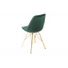 Chaise de salle à manger design scandinavia  velours vert foncé pieds gold  MODILUX