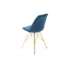 Chaise de salle à manger design scandinavia  velours blue foncé pieds gold  MODILUX