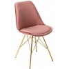 Chaise de salle à manger design scandinavia  velours rose pieds gold  MODILUX