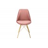 Chaise de salle à manger design scandinavia  velours rose pieds gold  MODILUX