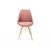 Chaise de salle à manger design scandinavia  velours rose pieds gold  MODILUX