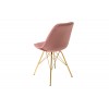 Chaise de salle à manger design scandinavia  velours rose pieds gold  MODILUX