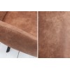Chaise de salle à manger vintage brun microfibre SOFIA