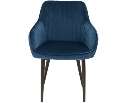 Chaise de salle à manger design avec accoudoir blue royal velours DOWNTON