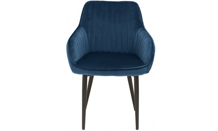 Chaise de salle à manger design avec accoudoir blue royal velours DOWNTON