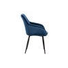 Chaise de salle à manger design avec accoudoir blue royal velours DOWNTON