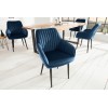 Chaise de salle à manger design avec accoudoir blue royal velours DOWNTON