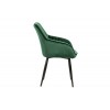 Chaise de salle à manger design avec accoudoir vert velours DOWNTON