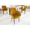 Chaise de salle à manger design avec accoudoir jaune moutarde  DOWNTON