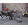 Chaise de salle à manger design avec accoudoir fauteuil en velours gris silver HERE