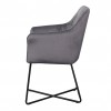 Chaise de salle à manger design avec accoudoir fauteuil en velours gris silver HERE