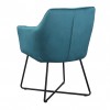 Chaise de salle à manger design avec accoudoir fauteuil en velours turquoise HERE