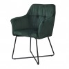 Chaise de salle à manger design avec accoudoir fauteuil en velours vert HERE