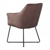 Chaise de salle à manger design avec accoudoir fauteuil en velours brun taupe  HERE