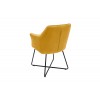 Chaise de salle à manger design avec accoudoir fauteuil en velours jaune moutarde  HERE