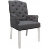 Fauteuille chaise capitonnée avec accoudoirs gris SCOTTY