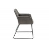 Chaise de salle à manger design avec accoudoir fauteuil en microfibre gris antique HELENE