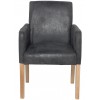 Fauteuille chaise avec accoudoirs microfibre gris VALETTE