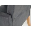 Fauteuille chaise avec accoudoirs microfibre gris VALETTE