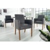 Fauteuille chaise avec accoudoirs microfibre gris VALETTE