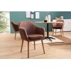 Fauteuille chaise avec accoudoirs microfibre brun VALENCO