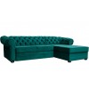 Canapé d'angle chesterfield velours convertible lit avec coffre BRITTICH