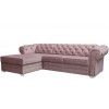 Canapé d'angle chesterfield velours convertible lit avec coffre BRITTICH