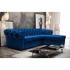 Canapé d'angle chesterfield velours convertible lit avec coffre BRITTICH