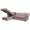 Canapé d'angle chesterfield velours convertible lit avec coffre BRITTICH