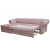 Canapé d'angle chesterfield velours convertible lit avec coffre BRITTICH