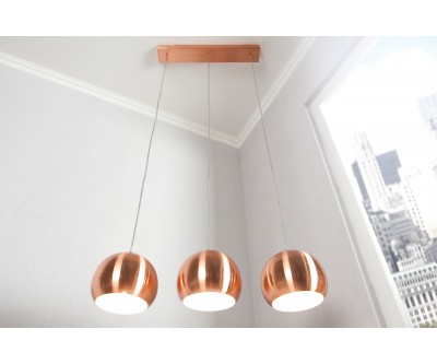 Lustre Copper set de 3 balles en cuivre réglable en hauteur