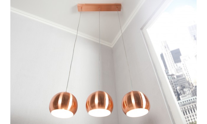 Lustre Copper set de 3 balles en cuivre réglable en hauteur