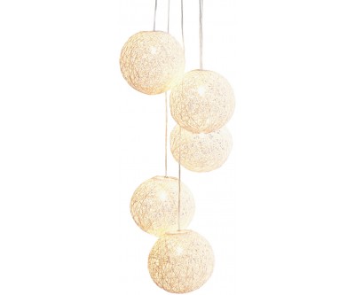 Lustre Cocooning Pearls set de 5 en blanc