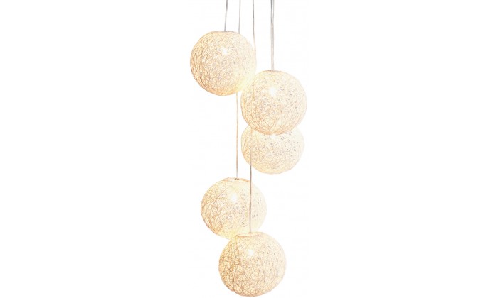 Lustre Cocooning Pearls set de 5 en blanc