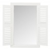 Miroir + 2 Volets Bois/Verre Blanc Small