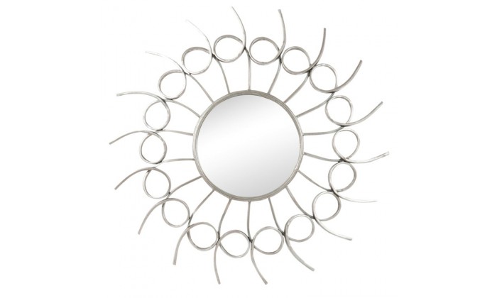 Miroir Soleil Metal Antique Argent 110 cm