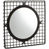 Miroir Rond Carre Bambou Noir