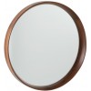 Miroir Rond Bois/Verre Marron Fonce Large