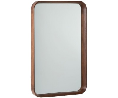 Miroir Rectangulaire Bois/Verre Marron Fonce