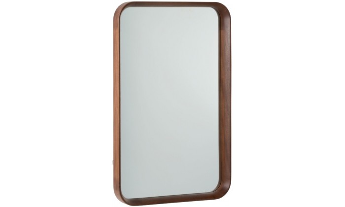 Miroir Rectangulaire Bois/Verre Marron Fonce