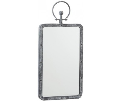 Miroir Rectangulaire Anse Metal/Verre Antique