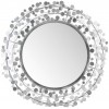 Miroir Rond Boules Metal/Verre Argent